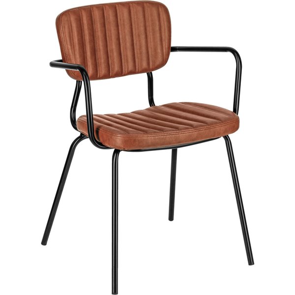 Chaise avec accoudoirs Tolo VEGA; 55x53x81 cm (lxPxH); Assise cognac, Structure noir; 2 pièce(s) / Lot
