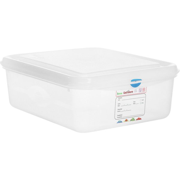 6x Denox Contenitore polipropilene Dena GN 1/2; GN 1/2, 6.5 l, 32.5x26.5x10 cm (LxLxP); trasparente; 6 pz. / Pacco