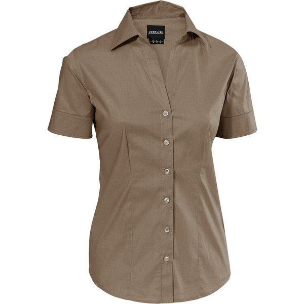 JOBELINE Chemisier femme Cecaria manches courtes; Taille 38; taupe