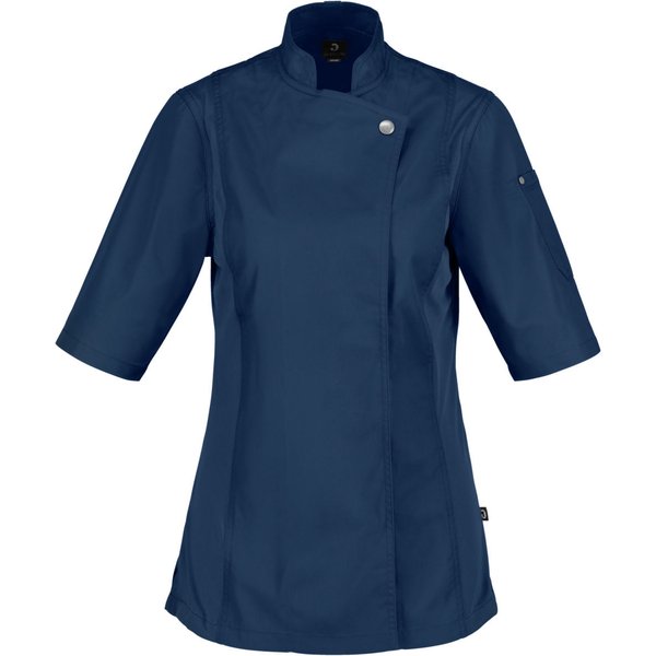 JOBELINE Veste de cuisine femme Carter manches courtes; Taille 36; bleu marine