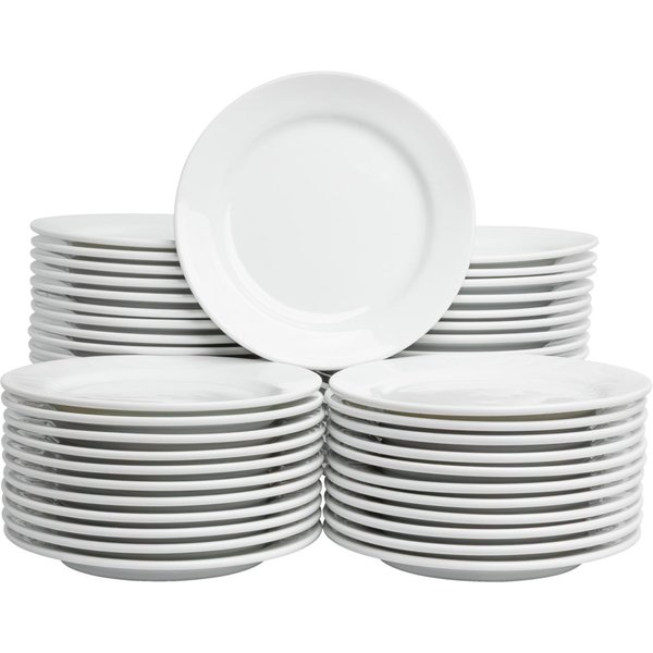 60x VEGA Confezione risparmio piatto Base piano, 60 pezzi, 21 cm; 21 cm (Ø); bianco; rotonda; 60 pz. / Pacco