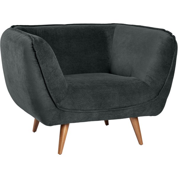 Fauteuil lounge Kelso VEGA; 110x88x76 cm (lxPxH); Assise anthracite, Structure hêtre