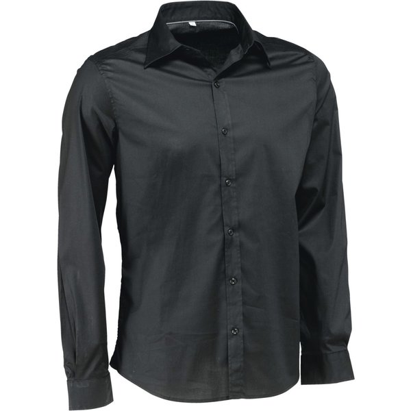 JOBELINE Chemise homme Bruce manches longues; Taille 41/42; noir