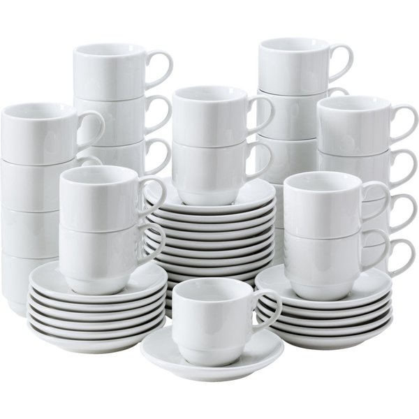 25x PULSIVA Set de tasses à café en pack avantage 50 pièces; 20 cl, 13.5 cm (Ø); blanc; 25 Set(s) / Lot