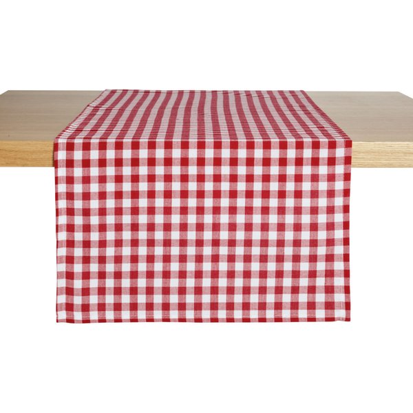 ERWIN M. Runner tavola Rustica; 40x130 cm (LxL); rosso/bianco; rettangolare