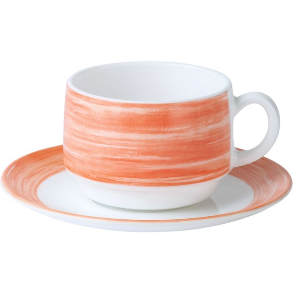 12x Arcoroc Tasse à café Brush; 19 cl, 7.7x5.8 cm (ØxH); orange; rond(e); 12 pièce(s) / Lot