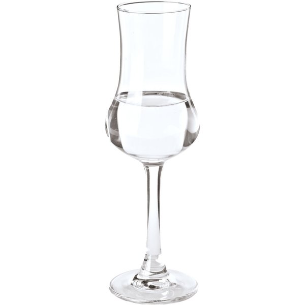 Bicchiere grappa Caldera con marcatura royal leerdam; 90 ml, 5.1x16 cm (ØxH); trasparente; 2 cl & 4 cl Segno di riempimento, 6 pz. / Pacco