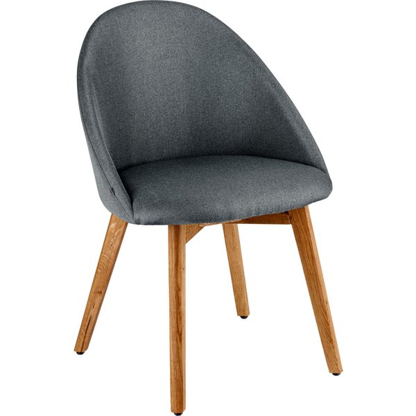 Chaise rembourrée Alwin VEGA; 56x50x83 cm (lxPxH); Assise anthracite, Structure chêne/naturel; 2 pièce(s) / Lot