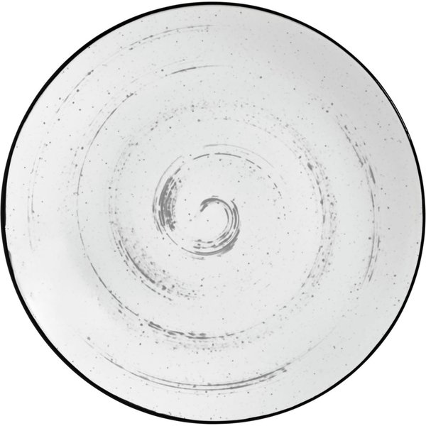 6x VEGA Assiette Fungio plate; 17 cm (Ø); blanc/noir; rond(e); 6 pièce(s) / Lot