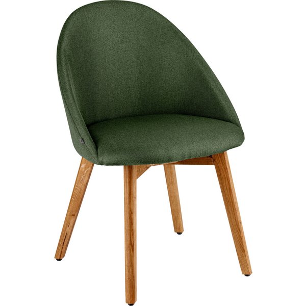 Chaise rembourrée Alwin VEGA; 56x50x83 cm (lxPxH); Assise vert, Structure chêne/naturel; 2 pièce(s) / Lot