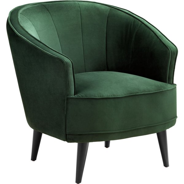 Fauteuil lounge Garbo VEGA; 86x75x84 cm (lxPxH); Assise vert sapin, Structure noir