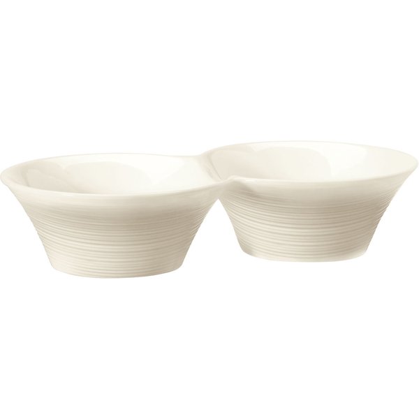 4x VEGA Coupelle double Oviedo; 0.12 l, 18x9.5x4 cm (LxlxH); écru; 4 pièce(s) / Lot