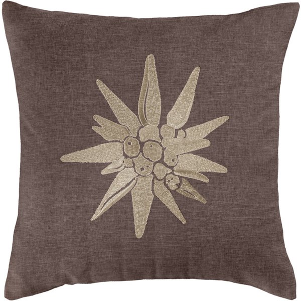 ERWIN M. Federa cuscino decorativo Alpino fantasia a fiori; 40x40 cm (LxL); marrone