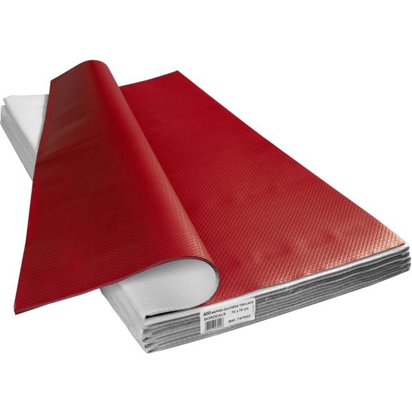 400x PROnappe Tovaglia in carta goffrata Selection; 70x70 cm (LxL); bordeaux; quadrata; 400 pz. / Pacco