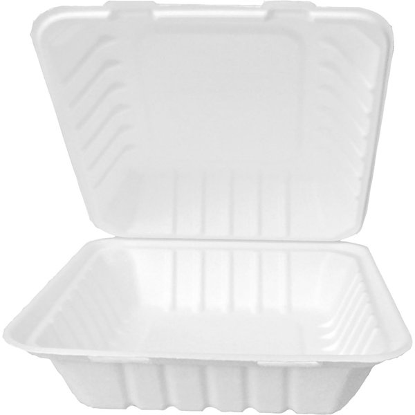 25x NATUREStar Boîte repas en bagasse Nature VI rectangulaire; 110 cl, 22.5x20x9 cm (LxlxH); blanc; rectangulaire; 25 pièce(s) / Lot