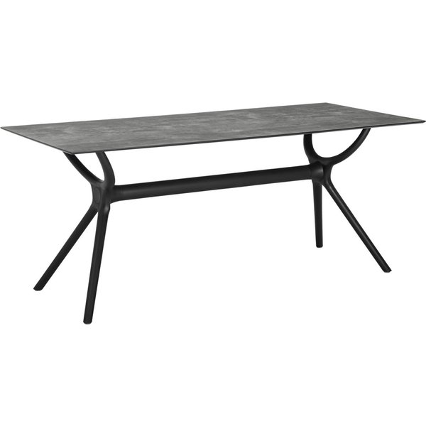 Tavolo da esterno Faro VEGA; 180x80x74 cm (LxLxH); Piano tavolo cemento, struttura nero; rettangolare