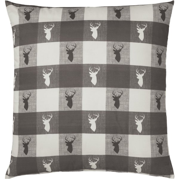 ERWIN M. Taie d'oreiller Villach; 80x80 cm (Lxl); gris/blanc