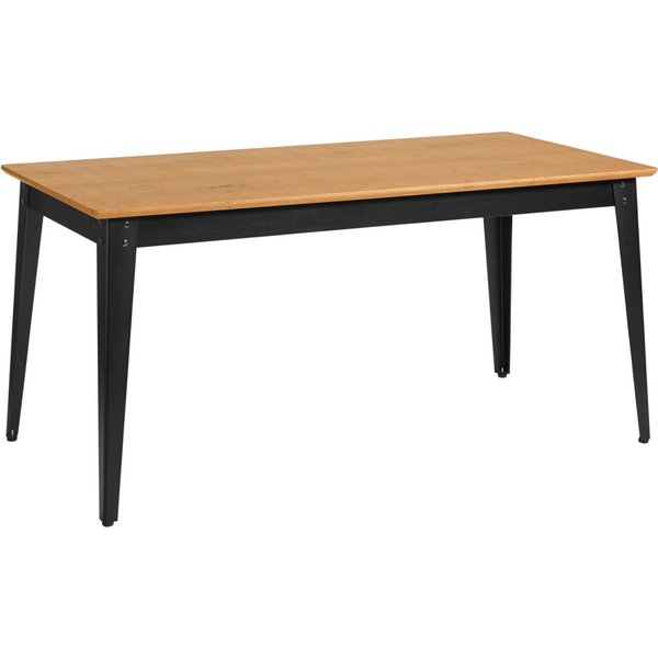 Table Acerios VEGA; 160x80x76 cm (LxlxH); Plateau chêne rustique, Structure noir; rectangulaire