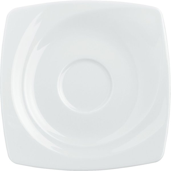 6x VEGA Piattino sottotazza cappuccino e mug Soria; 14.5x14.5 cm (LxL); bianco; quadrata; 6 pz. / Pacco