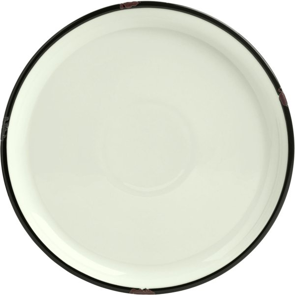 6x VEGA Assiette Liron plate; 21x2.5 cm (ØxH); écru/noir; rond(e); 6 pièce(s) / Lot