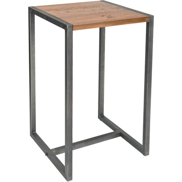 VEGA Mange-debout Torres carré; 70x70x110 cm (LxlxH); Plateau chêne vieilli/brun, Structure gris; carré(e)