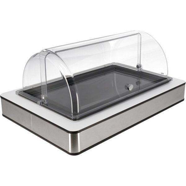 VEGA Vetrina Fundale media, GN 1/1, in melamina; GN 1/1, 63x42.5x27.4 cm (LxLxH); acciaio inox/bianco/nero/trasparente; rettangolare