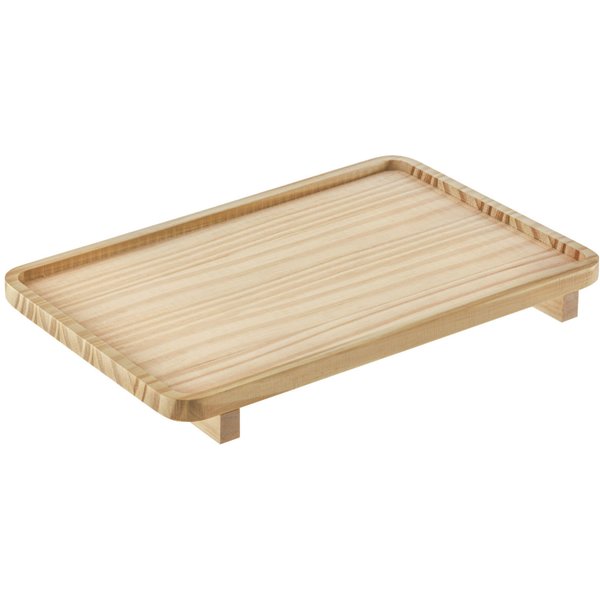 Vassoio legno decorativo con piedini Akiko; 30x20x3.5 cm (LxLxH); naturale; rettangolare