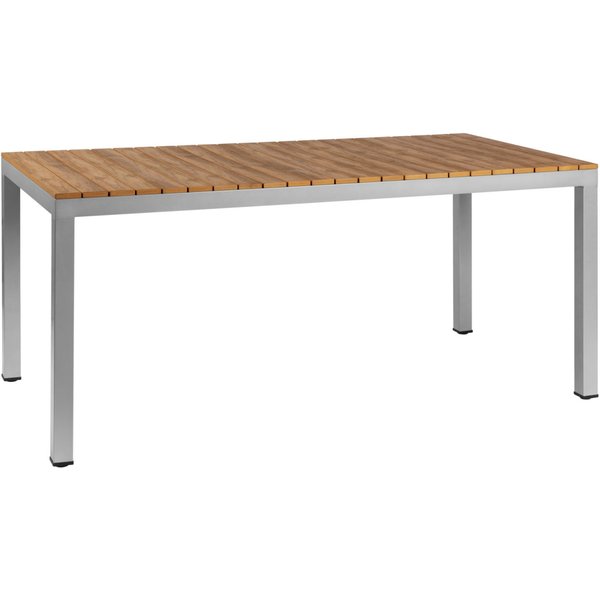 Table d'extérieur Resisto PULSIVA; 160x80x73 cm (LxlxH); Plateau brun, Structure gris; rectangulaire