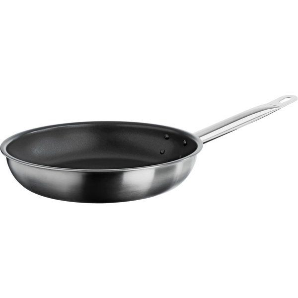 VEGA Padella saltapasta professionale Livonia antiaderente; 28x5.5 cm (ØxH); acciaio inox; rotonda