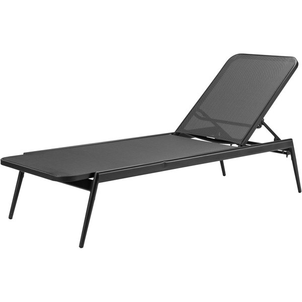 Chaise longue Solaro VEGA; 192.5x65.5x35 cm (LxlxH); Assise anthracite, Structure anthracite