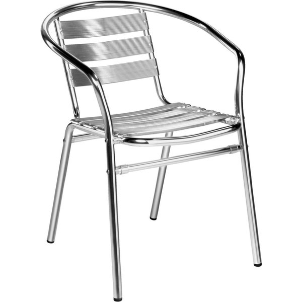 4x PULSIVA Chaise bistrot d'extérieur Limona avec accoudoirs; 53x57x73 cm (lxPxH); argenté; 4 pièce(s) / Lot