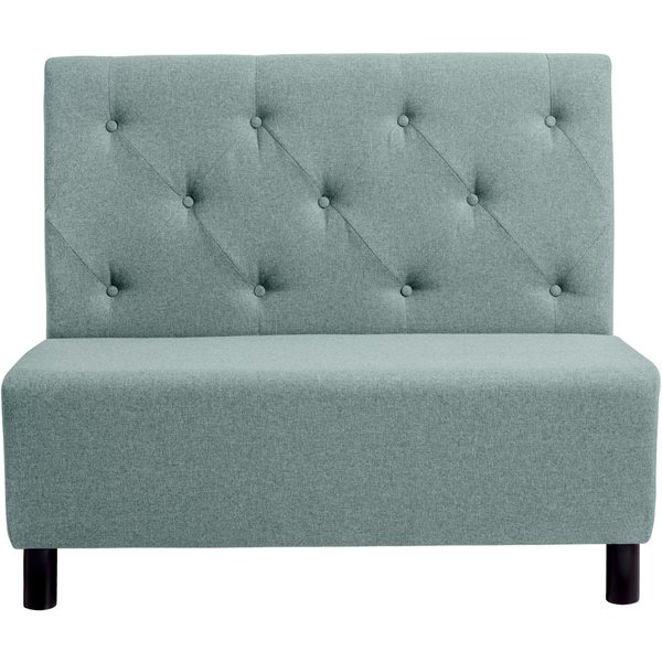 Banquette rembourrée Tessado tissu, 2 places VEGA; 118x62x102 cm (lxPxH); bleu clair