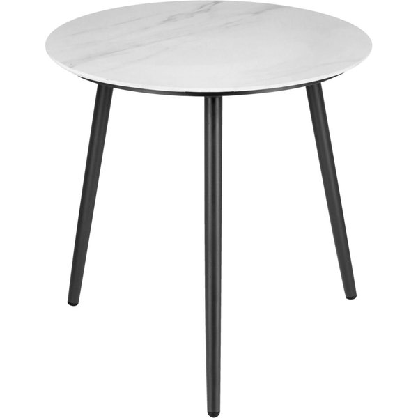 Tavolino da esterno Sando grande VEGA; 60x60 cm (ØxH); bianco/antracite; rotonda