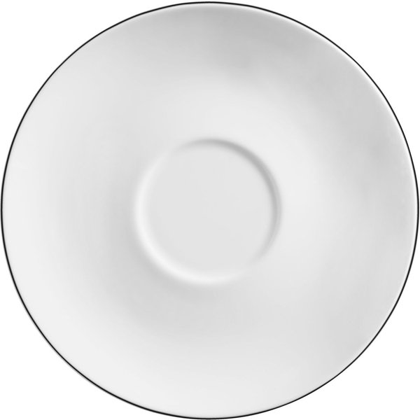 6x VEGA Sous-tasse café Bellino; 15 cm (Ø); blanc/noir; rond(e); 6 pièce(s) / Lot