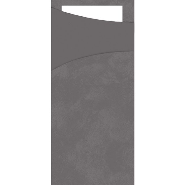 100x DUNI Tovaglioli Portaposate; 8.5x19 cm (LxL); grigio/bianco; 100 pz. / Pacco