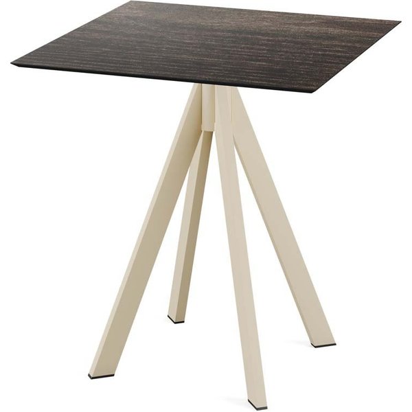 Table Infinity 70x70 cm, piètement sable Feros; 70x70x73.2 cm (LxlxH); brun foncé; carré(e)