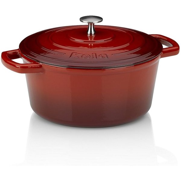 kela Cocotte Calido in ghisa rotonda; 3.8 l, 24x12 cm (ØxH); rosso; rotonda