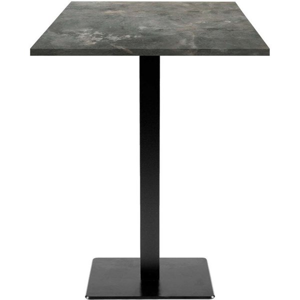Tavolo alto Milan quadrato - laminato pietra & legno RestooTab; 60x60x113 cm (LxLxH); Piano tavolo grigio/blu, struttura nero; quadrata