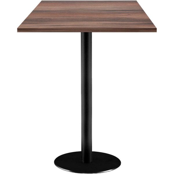 Tavolo alto Rome quadrato - laminato legno RestooTab; 60x60x113 cm (LxLxH); Piano tavolo quercia fumè, struttura nero; quadrata