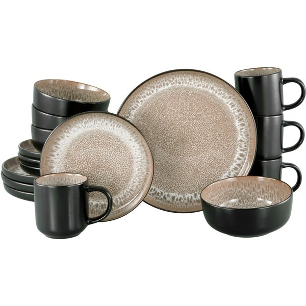 CreaTable Nordic Fjord - Servizio da 16 pezzi per la cena; beige