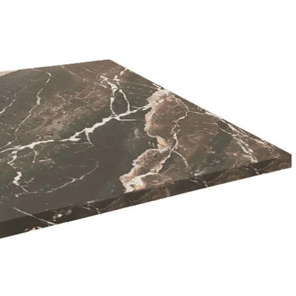 Plateau de table rectangulaire, décor marbre RestooTab; 160x80 cm (Lxl); noir/brun/marbré; rectangulaire