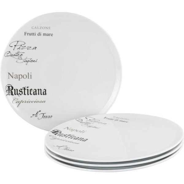 4x CreaTable Set assiettes à pizza 33 cm 4 pièces Europa Gustoso; 33x2 cm (ØxH); blanc; rond(e); 4 pièce(s) / Lot