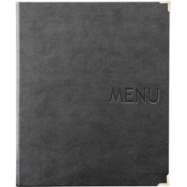 Protège-menu Miami avec marquage Menu A4 METAFICH; 27x32.5 cm (lxH); gris