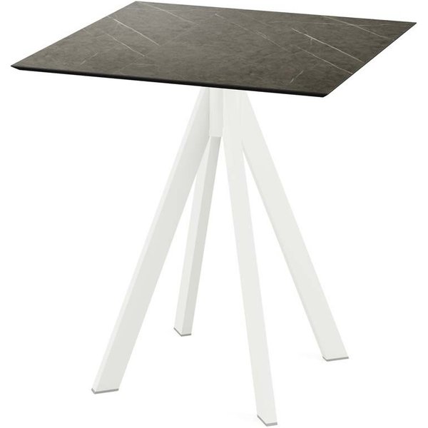 Table Infinity 70x70 cm, piètement blanc Feros; 70x70x73.2 cm (LxlxH); brun; carré(e)