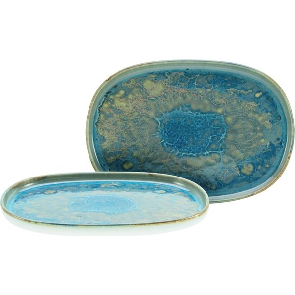 2x CreaTable Plat de service ovale 2 pièces Yuki; 33x23x2.5 cm (LxlxH); multicolore; ovale; 2 pièce(s) / Lot