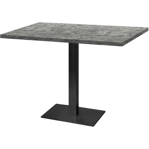 Tavolo rettangolare Milano - laminato pietra & legno RestooTab; 120x70x75 cm (LxLxH); Piano tavolo grigio pietra/marmorizzato, struttura nero; rettangolare