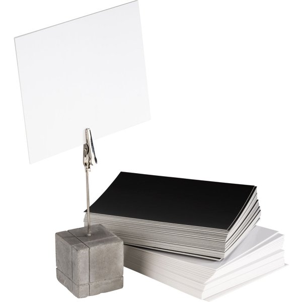4x APS Portabiglietti Beton quadrato; 3x3x12 cm (LxLxH); bianco; 4 pz. / Pacco