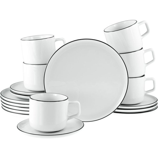 Collezione Chef - Servizio da caffè 18 pezzi CreaTable; bianco/nero