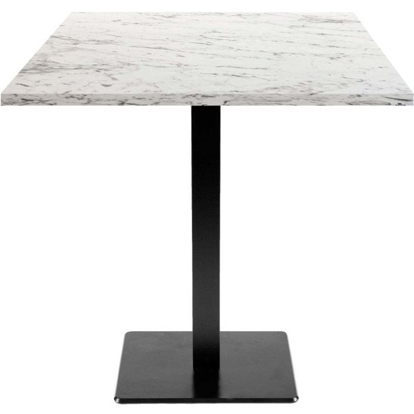 Tavolo Milan quadrato - laminato pietra & legno RestooTab; 70x70x75 cm (LxLxH); Piano tavolo bianco/grigio pietra/marmorizzato, struttura nero; quadrata