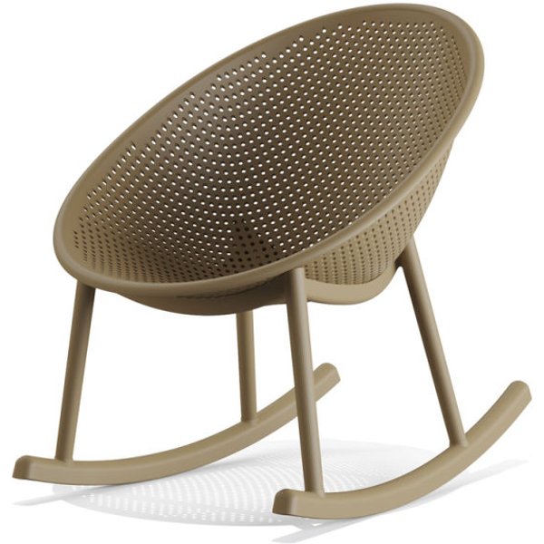 Sedia a dondolo da esterno Qosy Barths; 66x83x80 cm (LxPxH); sabbia; 2 pz. / Pacco